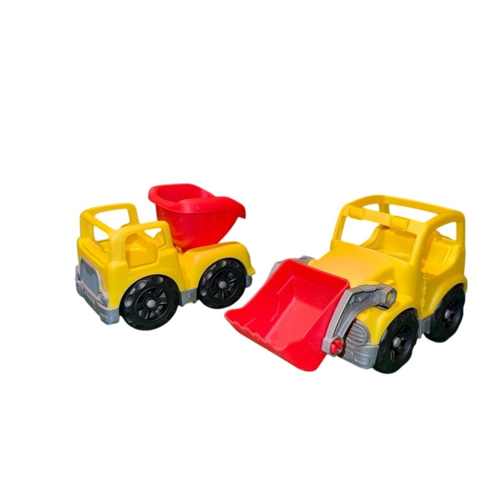 Fisher-Price Little People construction toy dump truck and a front loader